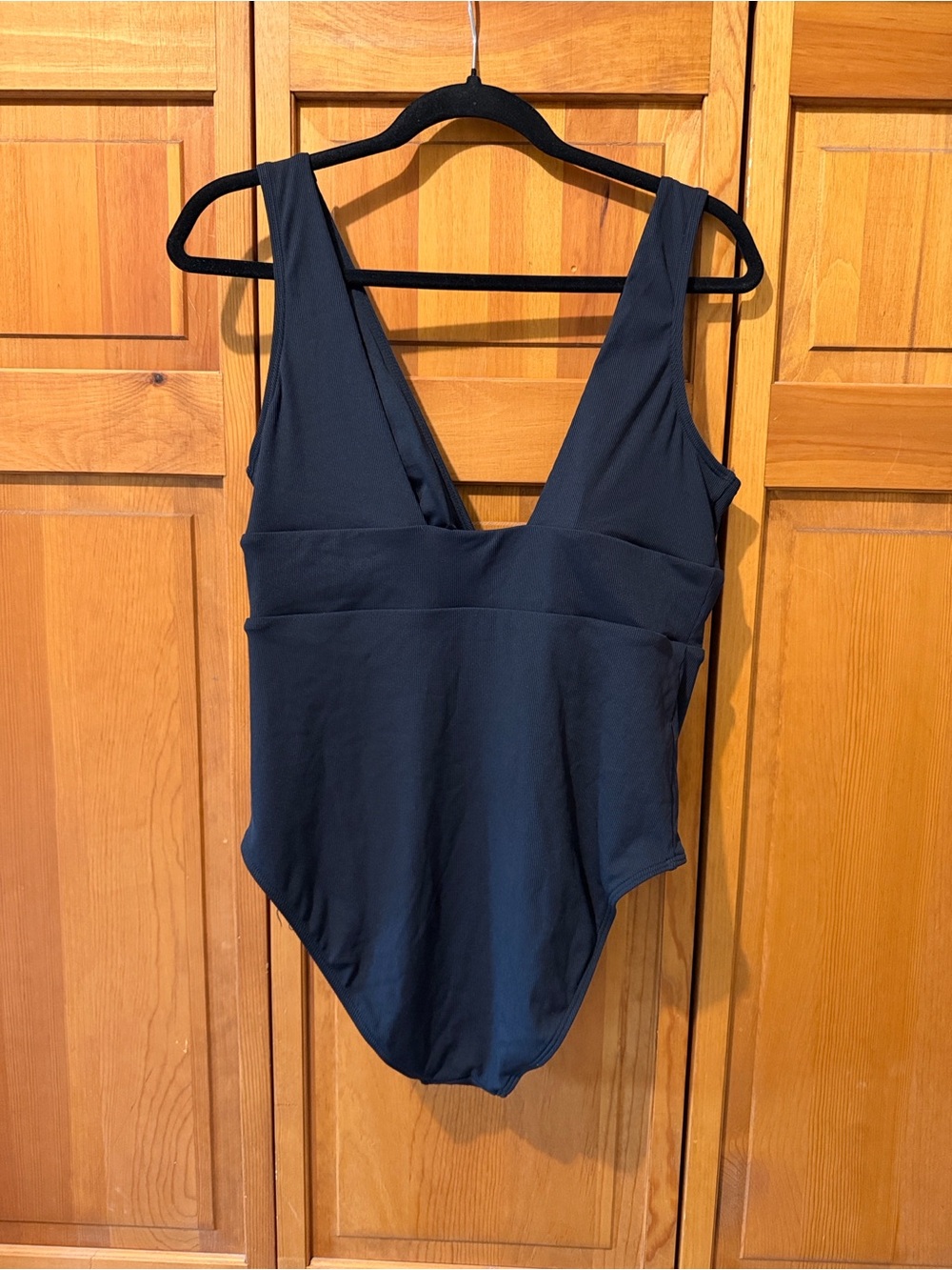 Quince Italian Plunge Ribbed One-Piece Swimsuit - Picture 2 of 3